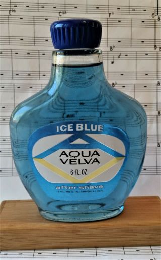Vintage Aqua Velva Ice Blue After Shave (6 Fl Oz),  Glass Bottle