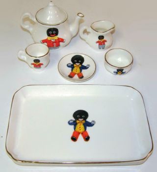 Antique Children Miniature Tea Set with Florence Upton Black Americana 2