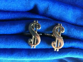 Cuff Links Cufflinks Swank Vintage Dollar Sign Banker Investor Gifts Collectible