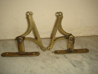 Two Brass Victorian Door Bell Pull Cranks,  Servants Bell Pull Cranks.