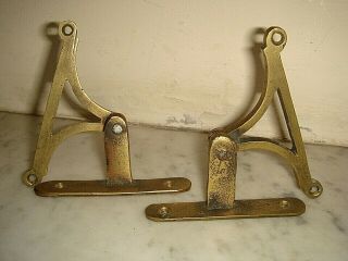Two Brass Victorian Door Bell Pull Cranks,  Servants Bell Pull Cranks. 2