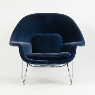 2018 Eero Saarinen Womb Chair Knoll Studio Full - Size Dark Blue Mohair Velvet 2