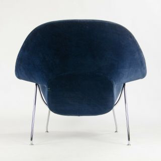 2018 Eero Saarinen Womb Chair Knoll Studio Full - Size Dark Blue Mohair Velvet 6