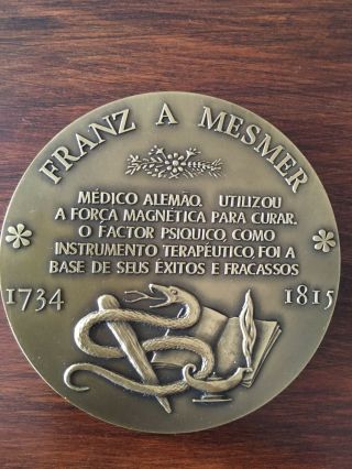 antique rare bronze medal of Franz A.  Mesmer 3