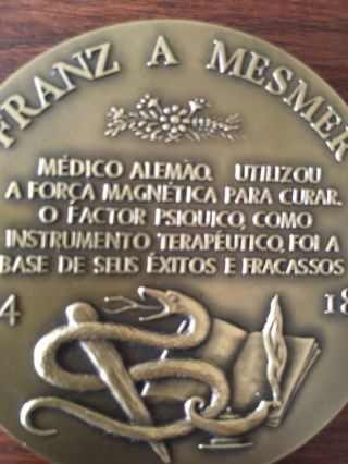 antique rare bronze medal of Franz A.  Mesmer 4