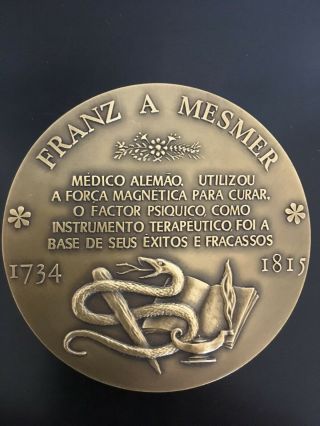 antique rare bronze medal of Franz A.  Mesmer 7