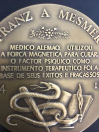 antique rare bronze medal of Franz A.  Mesmer 8