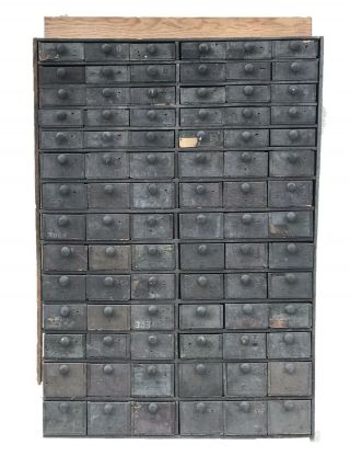 19th C Primitive Apothecary / General Store Make - Do 84 Drawer Cabinet