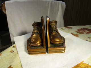 Antique/vintage Bronze Copper Baby Shoe Bootie Bookends