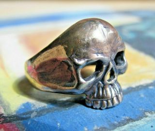 Museum Unique Stunning Antique Georgian Doctor Memento Mori Skull Silver Ring