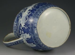 Antique Pottery Pearlware Blue Transfer Greek Pattern Ewer Jug 1815 Not Spode 4