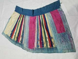Antique Chinese 19thC Hand Embroidered Dragon Qing Dynasty Figurative Skirt 12