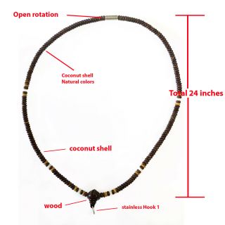 Brown Thai Amulet Necklace Wood One Eye Coconut Shell 1hook Buddha Pendant Magic