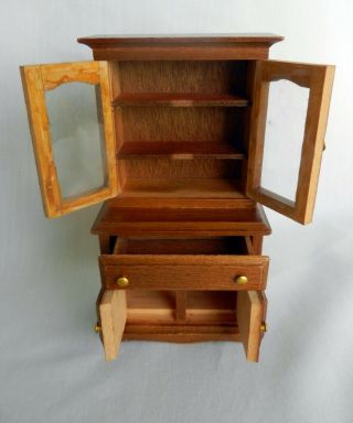 6 " Tall China Cabinet Bookcase For Dollhouse Miniature Furniture