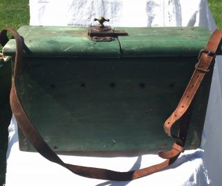 Antique German Deutsch Fly Fishing Vintage Wooden Live Bait Cricket Box