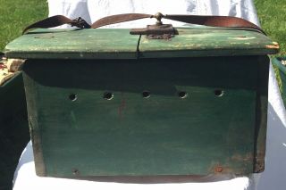 Antique German Deutsch Fly Fishing Vintage Wooden Live Bait Cricket Box 2