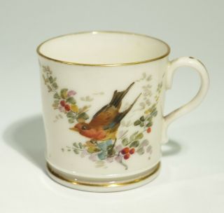 Miniature Antique Handpainted Grainger Worcester Porcelain Cabinet Cup 1892.