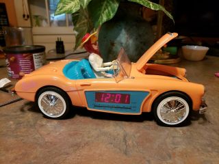 Vintage Barbie In 1962 Austin Healey Convertible Car Clock & Am/fm Radio