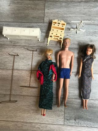 Vintage Mod Era Mattel Brand Barbie Doll Furniture (stands,  Dresser)