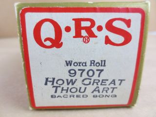 Antique Vtg Qrs Word Roll Music Piano Roll How Great Thou Art 9707