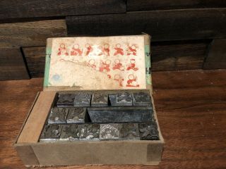 Vintage Letterpress Printing Types Handy Box Action Figure Comic Characters Rare