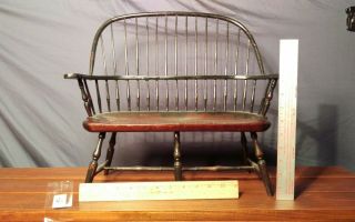 Windsor Style Vintage Wooden Doll Bear Bench Settee Furniture 15 "