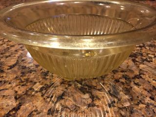 Amber Depression Glass Round Mixing Bowl 9 1/2 “ Rolled Edge Vintage Antique