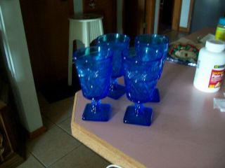 Imperial Cape Cod 6 1/4 " Antique Blue 11 Oz Water Goblets