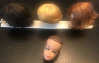 Vintage 1960’s Fashion Queen Barbie Head Wigs & Stand Midge & Ken Collector Item