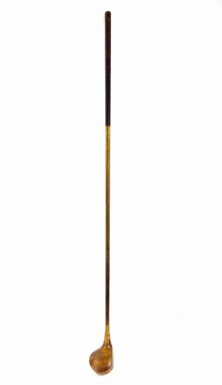 Antique Golf Club Driver Early Hickory Shaft Leather Wrap Grip