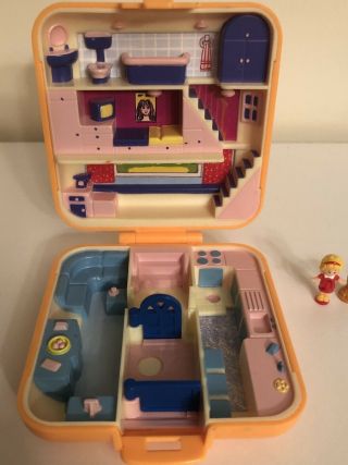 ❤️Polly Pocket Vintage 1989 Polly ' s Town House COMPLETE Compact Doll Bluebird❤️ 5