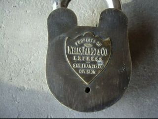 Wells Fargo & Co.  San Francisco Division No.  15 Very Heavy Strong Box Lock,  Good