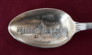 Victoria British Columbia B.  C.  Canada Sterling Silver Souvenir Spoon.
