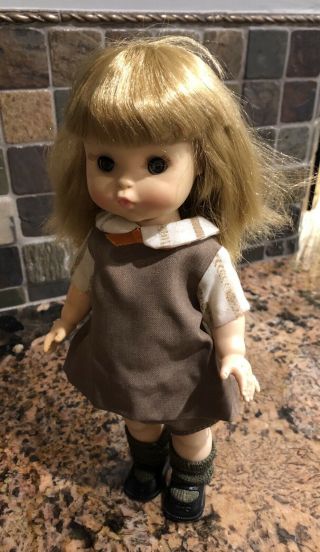 Vintage 1966 Effanbee Doll Girl Scout Brownie Doll 11” Tall W/ Beanie & Adorable 2