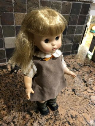 Vintage 1966 Effanbee Doll Girl Scout Brownie Doll 11” Tall W/ Beanie & Adorable 5