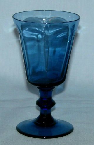 2 Lenox Water Goblets Antique Dark Blue 6 - 3/4 " Crystal