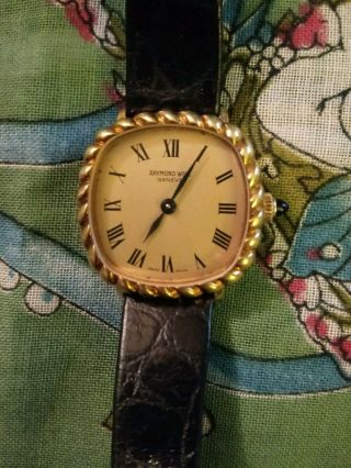 Estate - Vintage Raymond Weil Mechanical 18k Gold Plated Watch -