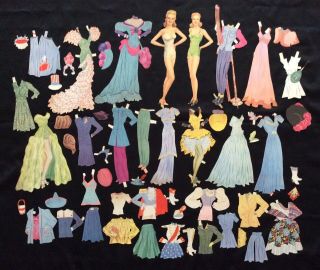 1941 Betty Grable Paper Dolls,  Cut Star Set