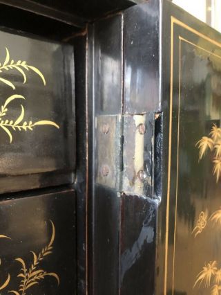 A Chinese Export Black Lacquered And Gilt Decorated Collector’s Cabinet 8