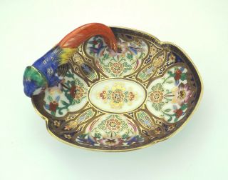 Antique Noritake Japanese Porcelain - Exotic Bird Decorated Bowl - Art Deco 6