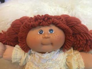Cabbage Patch Doll Red Hair Blue Eyes Freckles Yellow Dress