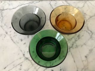 Colored Glass Bowl Floating Tea Light Holder - Gray/amber/green - 6 Total 5.  25 " D