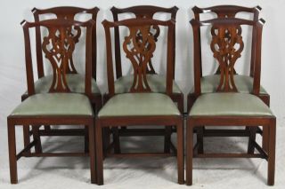 Set Of 6 Henkel Harris Chippendale Style Dining Chairs Model 101 S 29 Finish