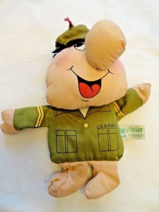 Vintage Wilbur & Friends Plush Us Army Cloth 9 " Doll By Russ
