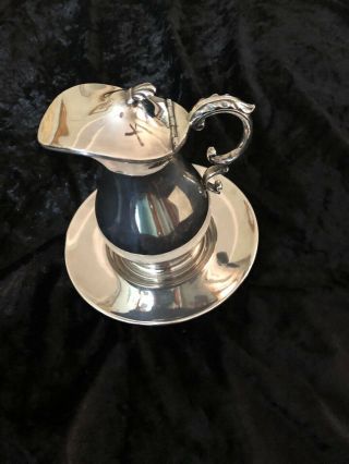 Vintage Silver Plate Epbm Creamer Or Saucer On A Plate With A Hinged Cover