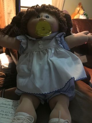 Cabbage Patch Doll Vintage 1978 - 1982 Girl 17” With Dark Brown Ponytails