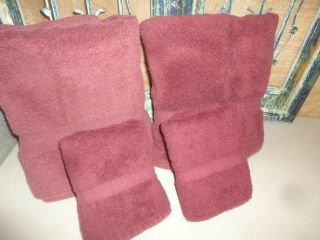 Vintage Ralph Lauren Burgundy (4pc) Hand & Bath Towel Set