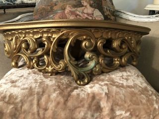 Gorgeous Large Vintage Syroco French Style Wall Shelf Or Bed Crown Ornate