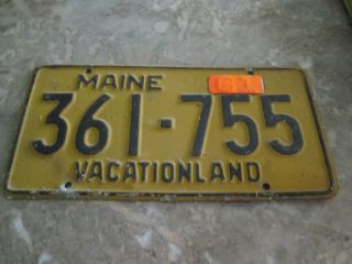 1961 Vintage State Of Maine Vacationland License Plate Antique Old Vtg 60 