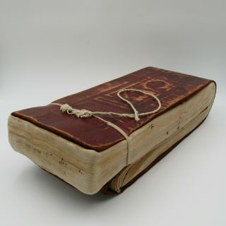 Antique Rare Asian Handwritten Leather Bound Manuscript Book